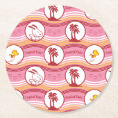 Erdnüsse | Tropische Süsse aus Snoopy und Holz Runder Pappuntersetzer (Vorderseite)