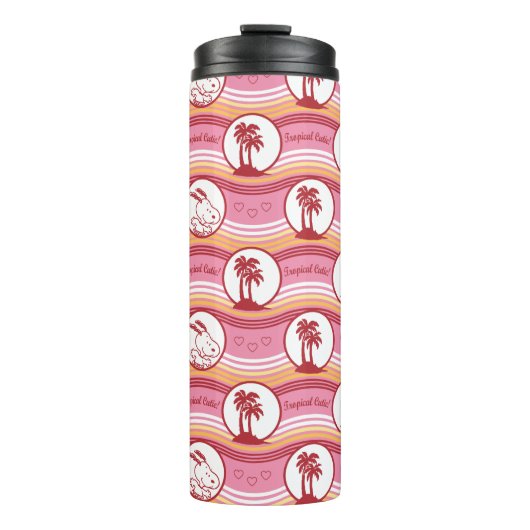 Erdnüsse | Tropische Süsse aus Snoopy und Holz Thermosbecher (Vorderseite)