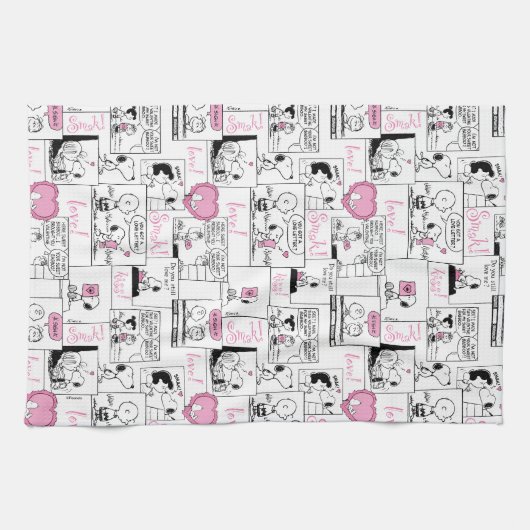 Erdnüsse | Valentine Herz Liebe Muster Geschirrtuch (Horizontal)