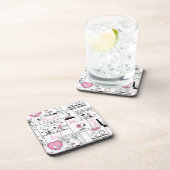 Erdnüsse | Valentine Herz Liebe Muster Getränkeuntersetzer (Rechte Seite)