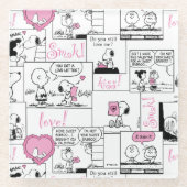 Erdnüsse | Valentine Herz Liebe Muster Glasuntersetzer (Vorderseite)