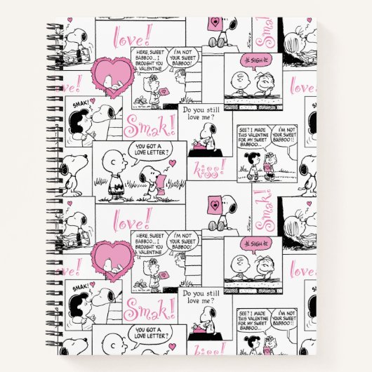 Erdnüsse | Valentine Herz Liebe Muster Notizblock (Vorderseite)