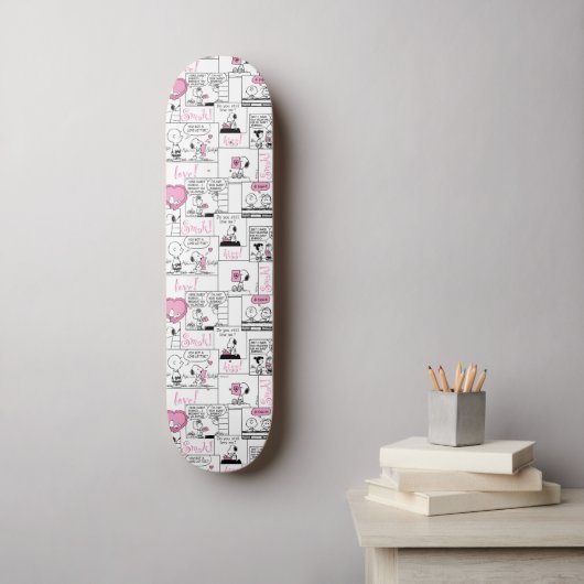 Erdnüsse | Valentine Herz Liebe Muster Skateboard (Wandkunst)