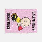 Erdnüsse | Valentinstag Charlie Brown Fleecedecke (Vorderseite (Horizontal))