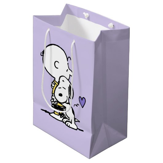 Erdnüsse | Valentinstag | Charlie Brown & Snoopy Mittlere Geschenktüte (Vorderseite Schrägansicht)