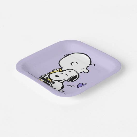 Erdnüsse | Valentinstag | Charlie Brown & Snoopy Pappteller (Gewinkelt)