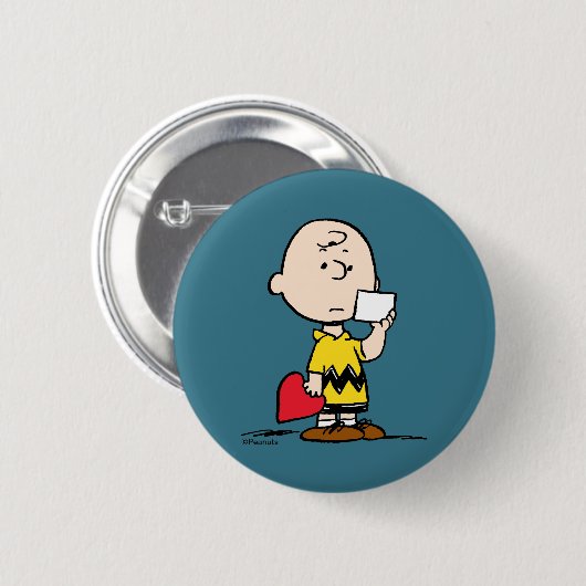 Erdnüsse | Valentinstag Charlie Brown Valentine Button (Vorne & Hinten)