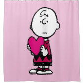 Erdnüsse | Valentinstag | Herz Charlie Brown Duschvorhang (Vorderseite)