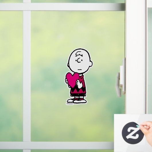 Erdnüsse | Valentinstag | Herz Charlie Brown Fensteraufkleber (Zuhause)