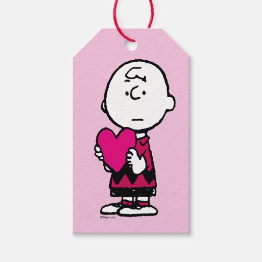 Erdnüsse | Valentinstag | Herz Charlie Brown Geschenkanhänger (Vorderseite)