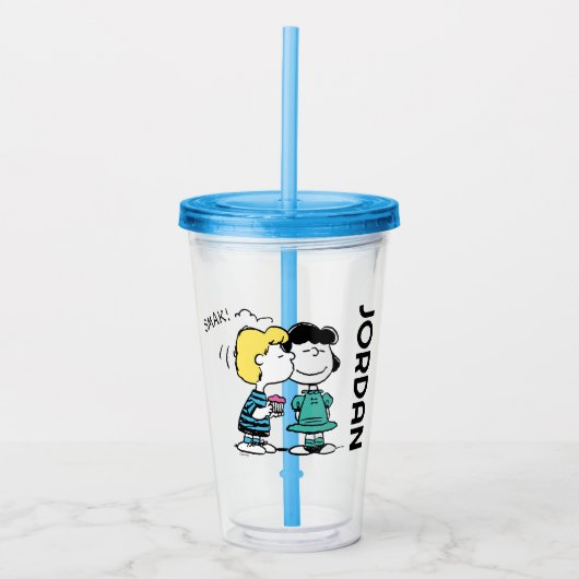 Erdnüsse | Valentinstag | Lucy & Schroeder Kiss Acryltrinkbecher (Vorderseite)