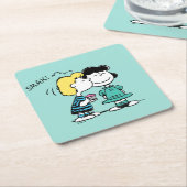 Erdnüsse | Valentinstag | Lucy & Schroeder Kiss Rechteckiger Pappuntersetzer (angewinkelt)