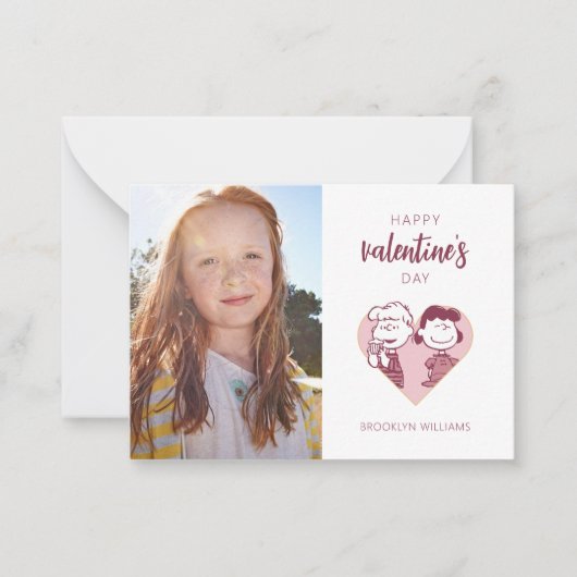 Erdnüsse | Valentinstag | Schroeder & Lucy Mitteilungskarte (Vorderseite)