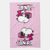 Erdnüsse | Valentinstag | Snoopie mit Valentinen Geschirrtuch (Vertikal)