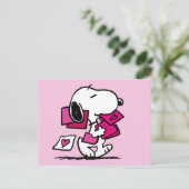 Erdnüsse | Valentinstag | Snoopie mit Valentinen Postkarte (Stehend Vorderseite)