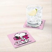 Erdnüsse | Valentinstag | Snoopie mit Valentinen Rechteckiger Pappuntersetzer (Vor Ort)