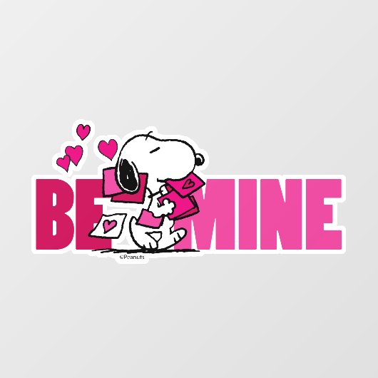 Erdnüsse | Valentinstag | Snoopy Be Mine Fensteraufkleber (Blatt)