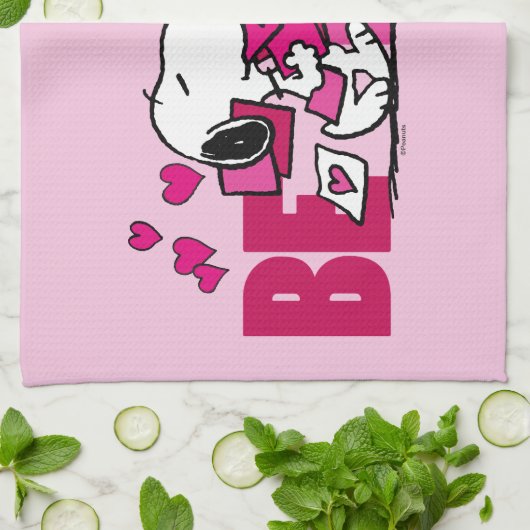 Erdnüsse | Valentinstag | Snoopy Be Mine Geschirrtuch (Gefaltet)