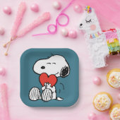 Erdnüsse | Valentinstag | Snoopy Heart Hug Pappteller (Party)