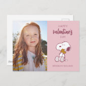 Erdnüsse | Valentinstag | Snoopy Heart Hug Postkarte (Vorne/Hinten)