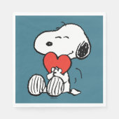 Erdnüsse | Valentinstag | Snoopy Heart Hug Serviette (Vorderseite)