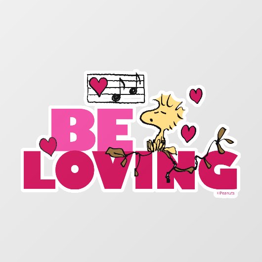 Erdnüsse | Valentinstag | Woodstock Love Fensteraufkleber (Blatt)