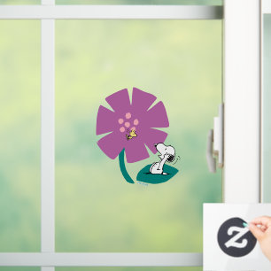 Erdnüsse   Veranschaulichung der Lila Blume der Na Fensteraufkleber