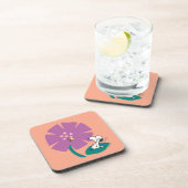 Erdnüsse | Veranschaulichung der Lila Blume der Na Getränkeuntersetzer (Rechte Seite)