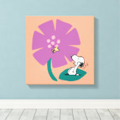 Erdnüsse | Veranschaulichung der Lila Blume der Na Leinwanddruck (Insitu (Holzboden))