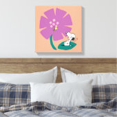 Erdnüsse | Veranschaulichung der Lila Blume der Na Leinwanddruck (Insitu (Schlafzimmer))