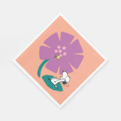 Erdnüsse | Veranschaulichung der Lila Blume der Na Serviette (Ecke)