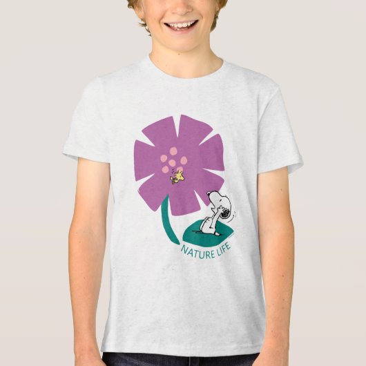 Erdnüsse | Veranschaulichung der Lila Blume der Na Tri-Blend Shirt (Vorderseite)