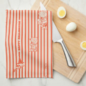 Erdnüsse | Vintages Halloween-Muster Geschirrtuch (Viertel Falte)