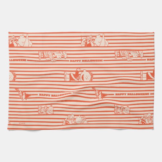 Erdnüsse | Vintages Halloween-Muster Geschirrtuch (Horizontal)