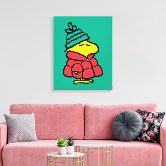 Erdnüsse | Waldpuffy Winter Jacket Leinwanddruck (Insitu (Wohnzimmer))