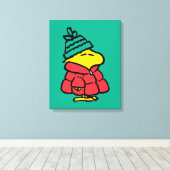 Erdnüsse | Waldpuffy Winter Jacket Leinwanddruck (Insitu (Holzboden))