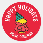 Erdnüsse | Waldpuffy Winter Jacket Runder Aufkleber (Vorderseite)