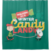 Erdnüsse | Wandern in einem winterlichen, feinen L Duschvorhang (Vorderseite)