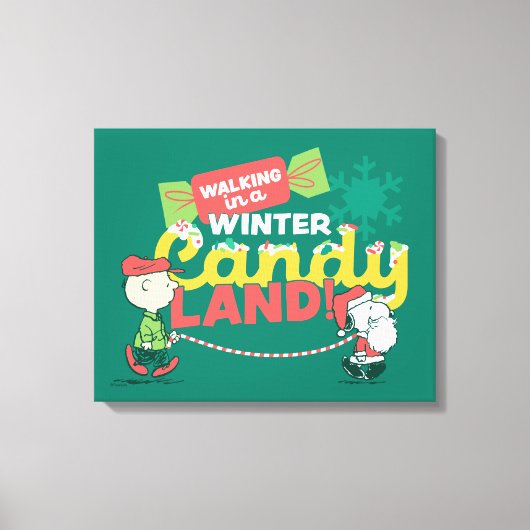 Erdnüsse | Wandern in einem winterlichen, feinen L Leinwanddruck (Vorderseite)