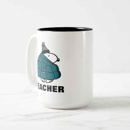 Erdnüsse | Warm & gemütlich Lehrer Zweifarbige Tasse (Vorderseite Links)