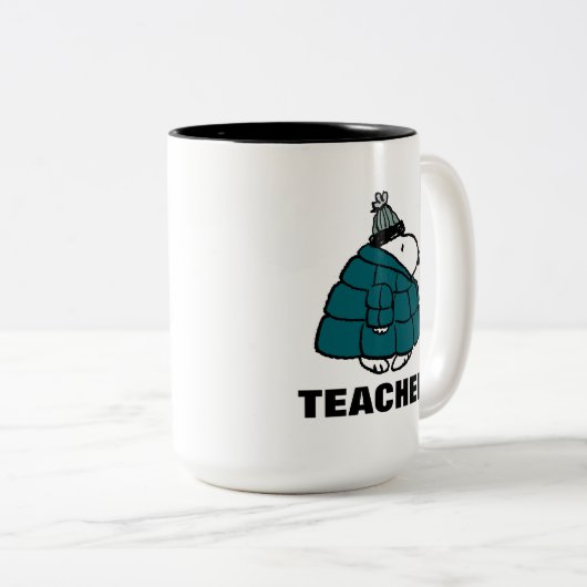 Erdnüsse | Warm & gemütlich Lehrer Zweifarbige Tasse (VorderseiteRechts)