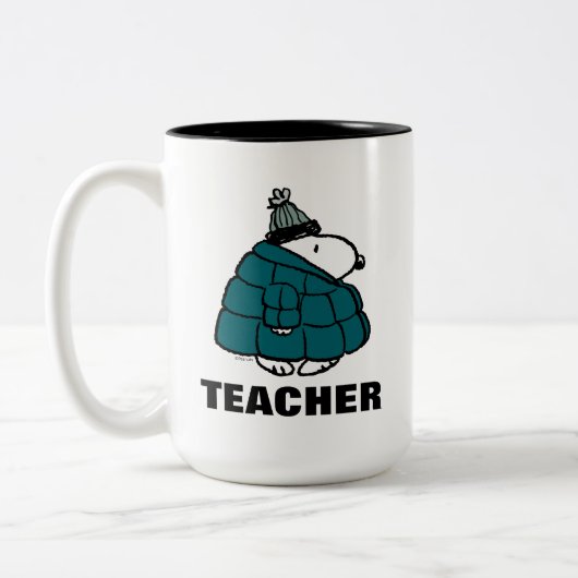 Erdnüsse | Warm & gemütlich Lehrer Zweifarbige Tasse (Links)