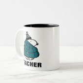 Erdnüsse | Warm & gemütlich Lehrer Zweifarbige Tasse (Vorderseite Links)