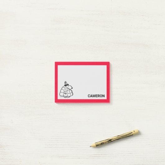 Erdnüsse | Warm & gemütlich | Name hinzufügen Post-it Klebezettel (Auf Schreibtisch)