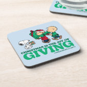 Erdnüsse | Weihnachten ist die Freude am Geben Getränkeuntersetzer (Linke Seite)