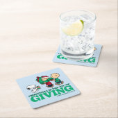 Erdnüsse | Weihnachten ist die Freude am Geben Rechteckiger Pappuntersetzer (Vor Ort)