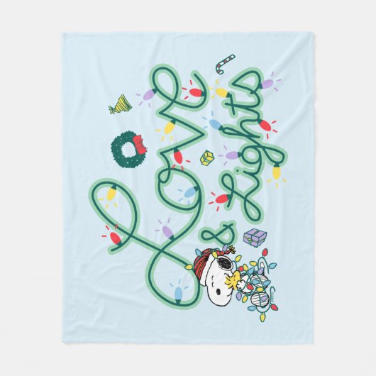 Erdnüsse | Weihnachts-Liebe und Lichter Fleecedecke (Vorderseite)