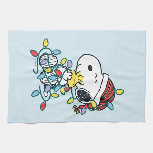 Erdnüsse | Weihnachts-Liebe und Lichter Geschirrtuch (Horizontal)