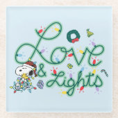 Erdnüsse | Weihnachts-Liebe und Lichter Glasuntersetzer (Vorderseite)