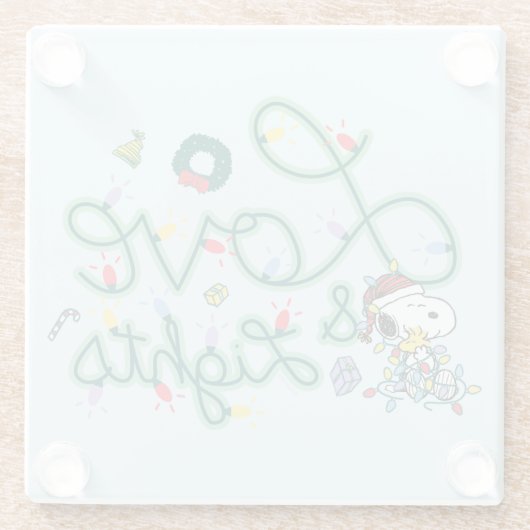 Erdnüsse | Weihnachts-Liebe und Lichter Glasuntersetzer (Rückseite)